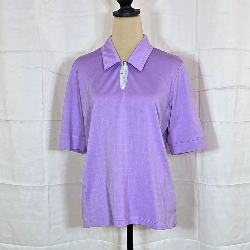 Adidas ClimaCool Golf Polo Shirt Womens Large Purple Short Sleeve P75884